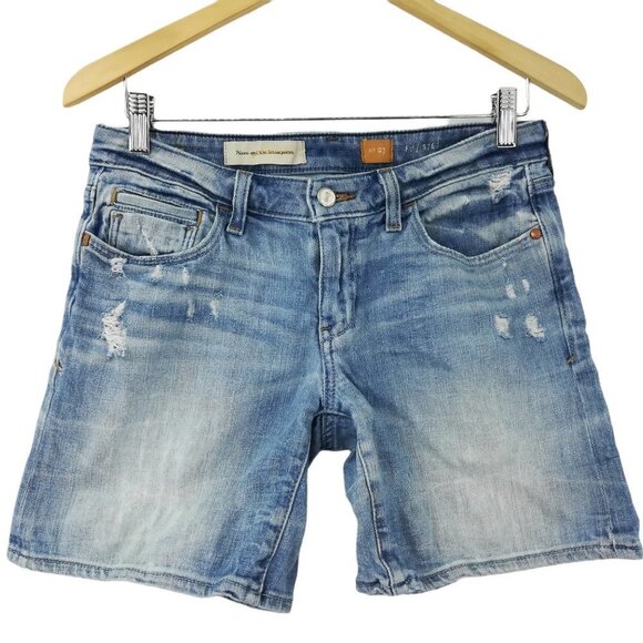 Pilcro and the Letterpress Pants - Pilcro & the Letterpress Stet Distressed Jean Shorts Size 27 Anthropologie Light